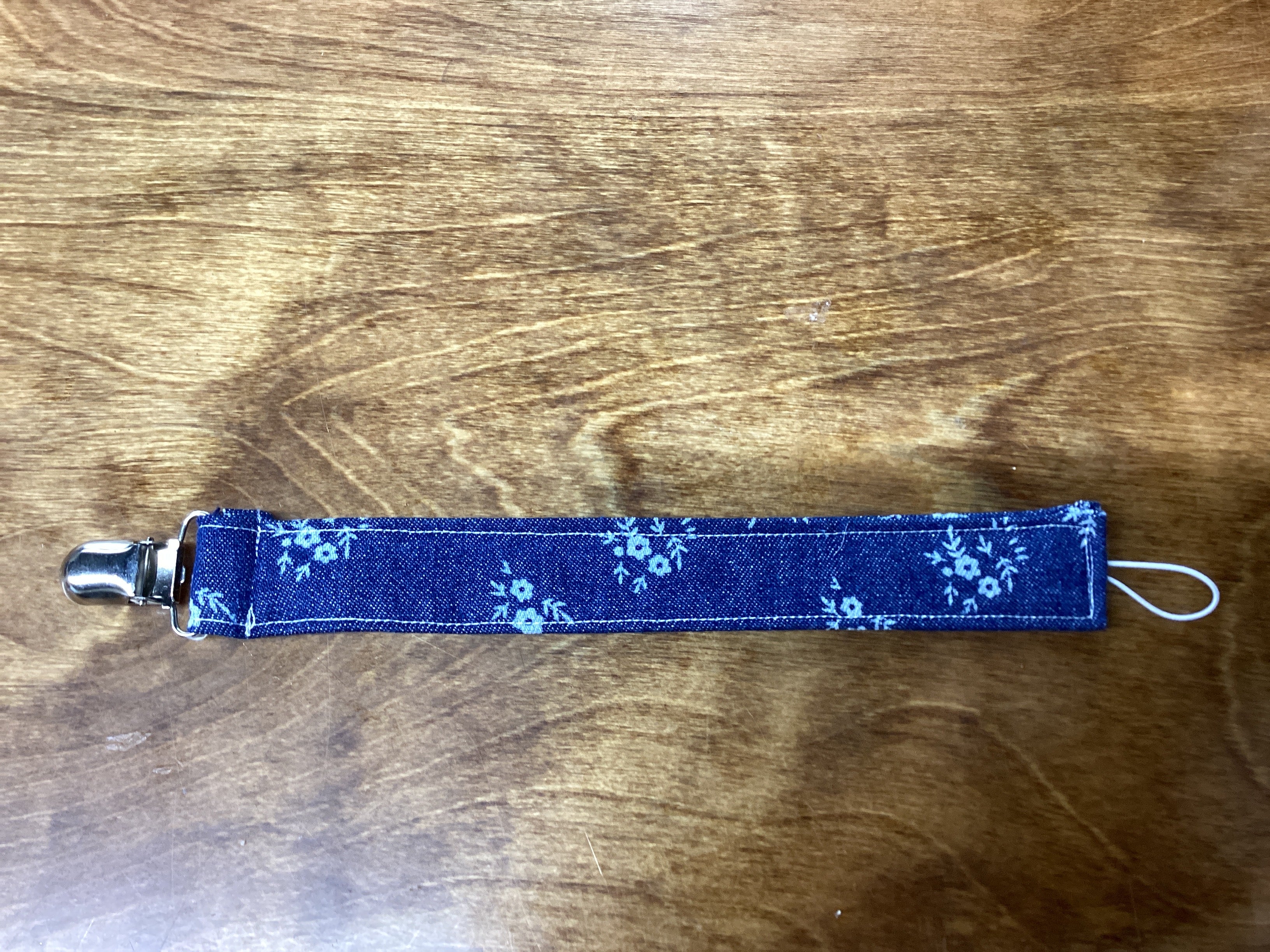 Denim Pacifier Clip