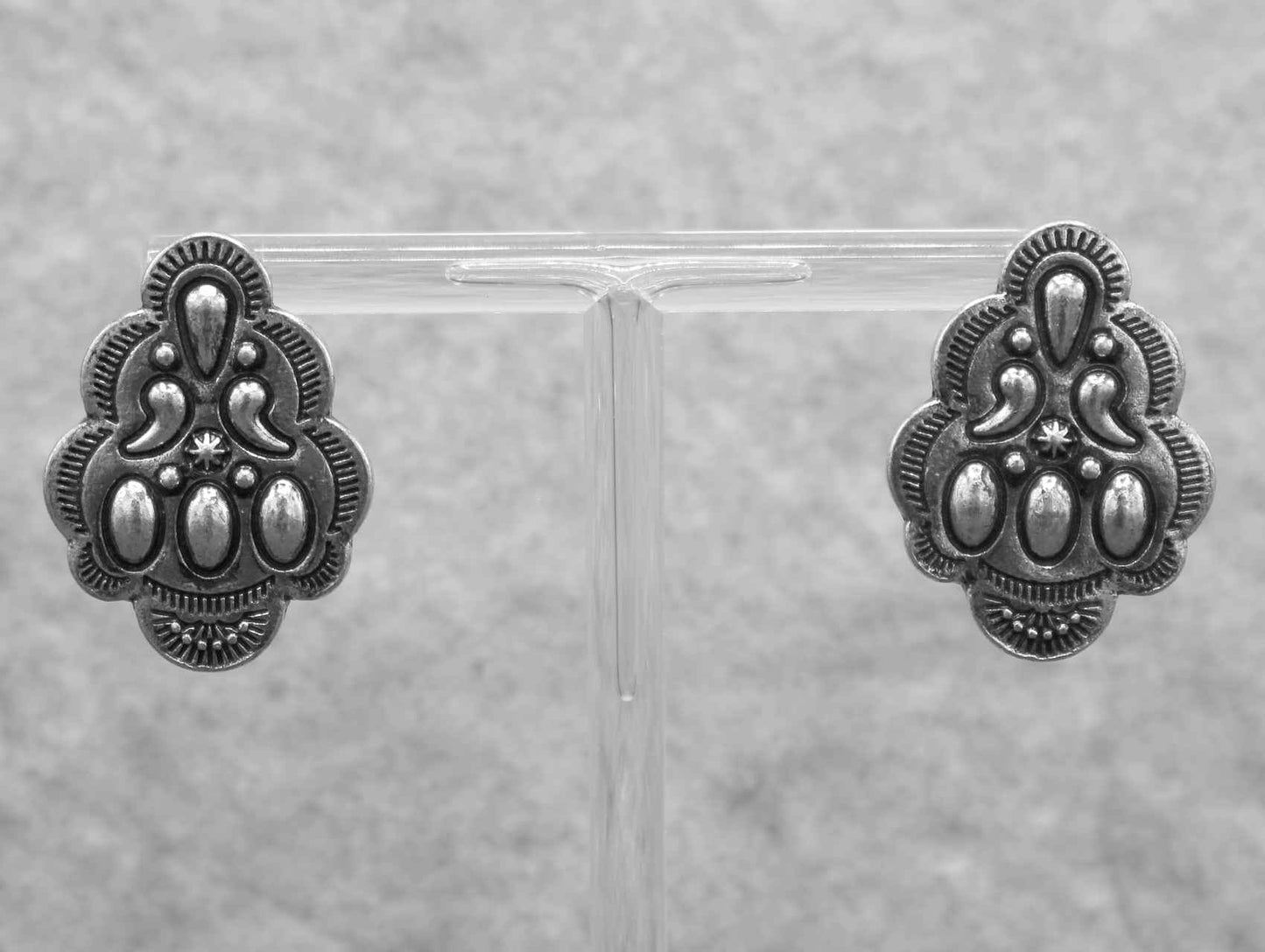 Textured Concho Post Earrings