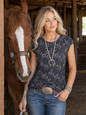 Bronco Print Knit Top
