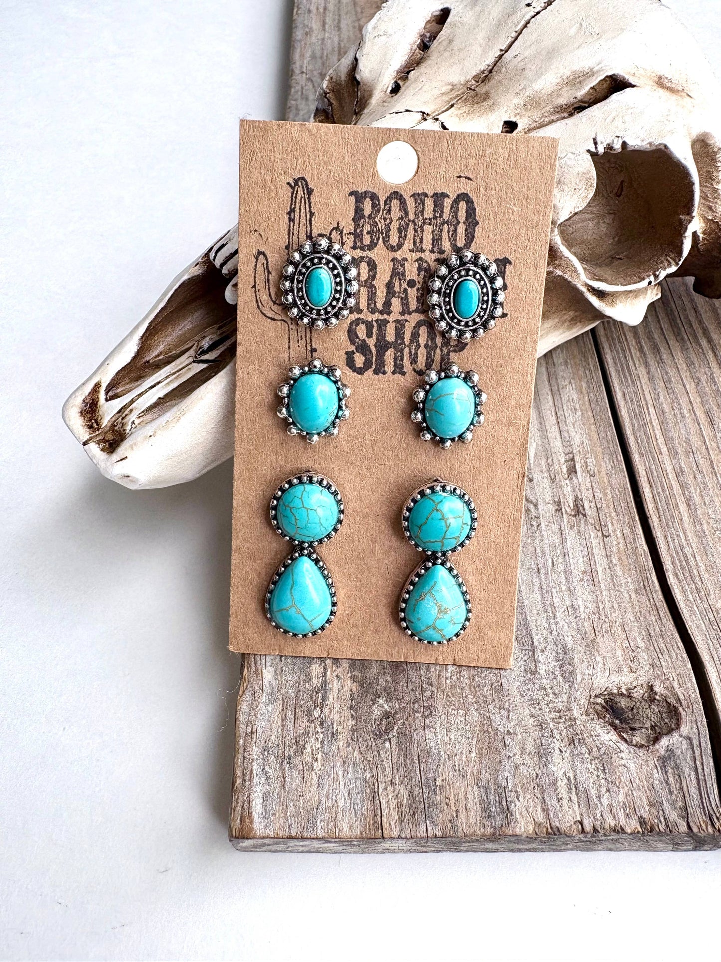 3 Pair Western Earring Set