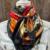 Black and Red Floral Paisley Wild Rag