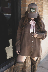 Chocolate Acres Button Up