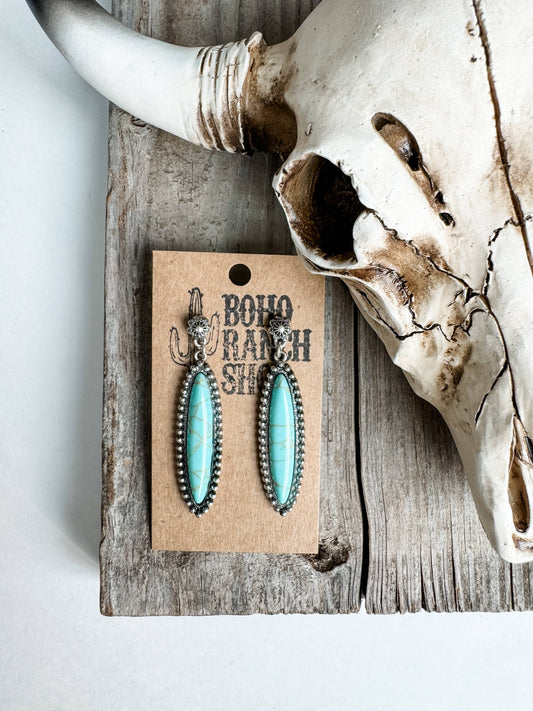 Western Oval Navajo Style Earrings