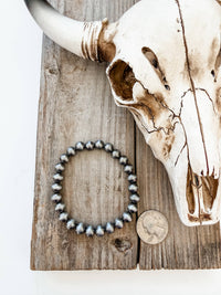 8mm Navajo Style Pearl Stretch Bracelet