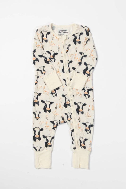 Floral Holsteins Bamboo Zippy