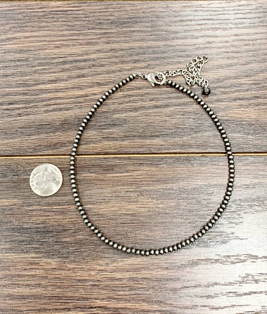 15" 4mm Navajo Bead Necklace