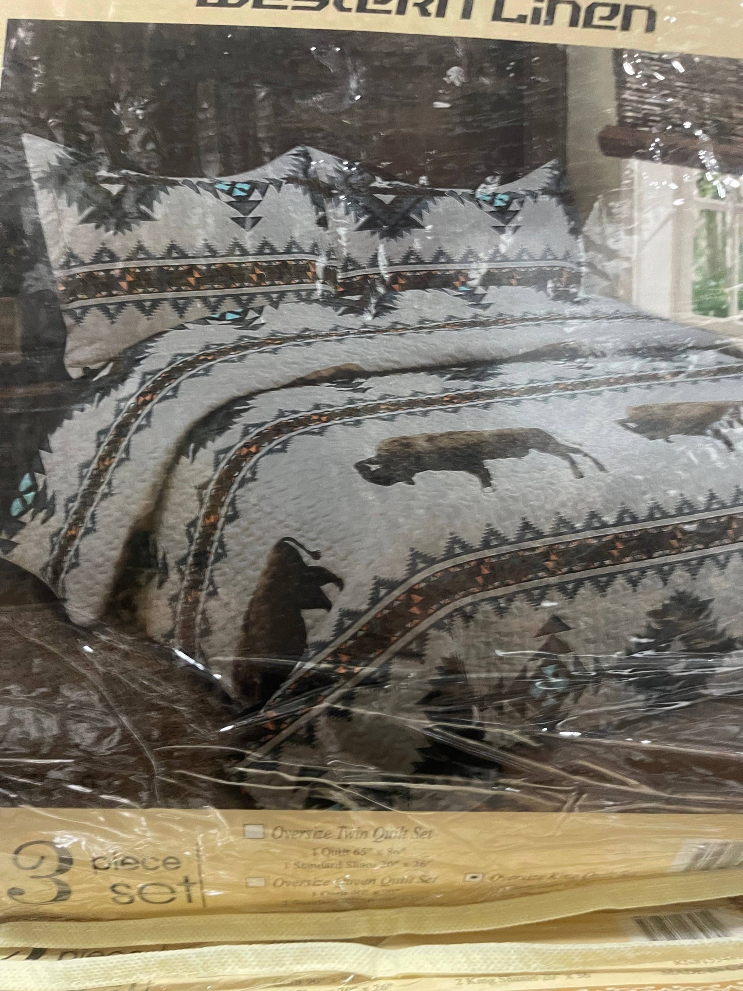 White Buffalo Aztec Bedding Set