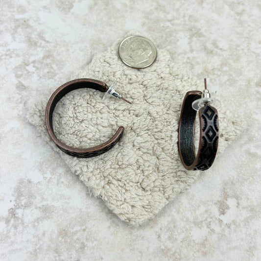 Copper Metal Hoop Earrings
