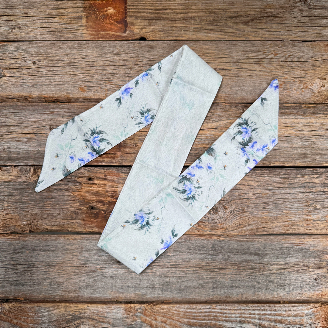 Blue and Green Western Skinny Mini Wild Rag