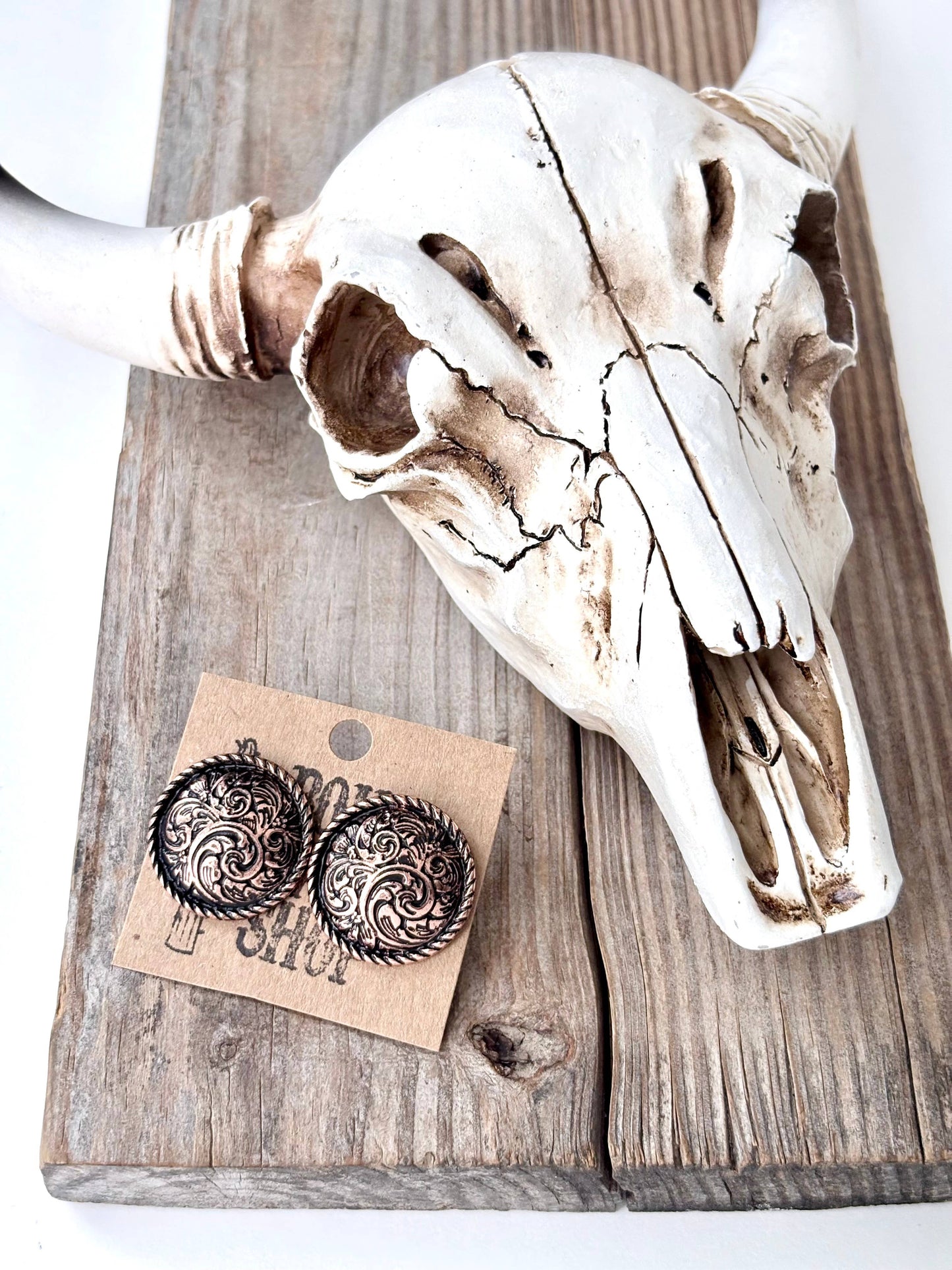 Western Style Round Stud Earrings