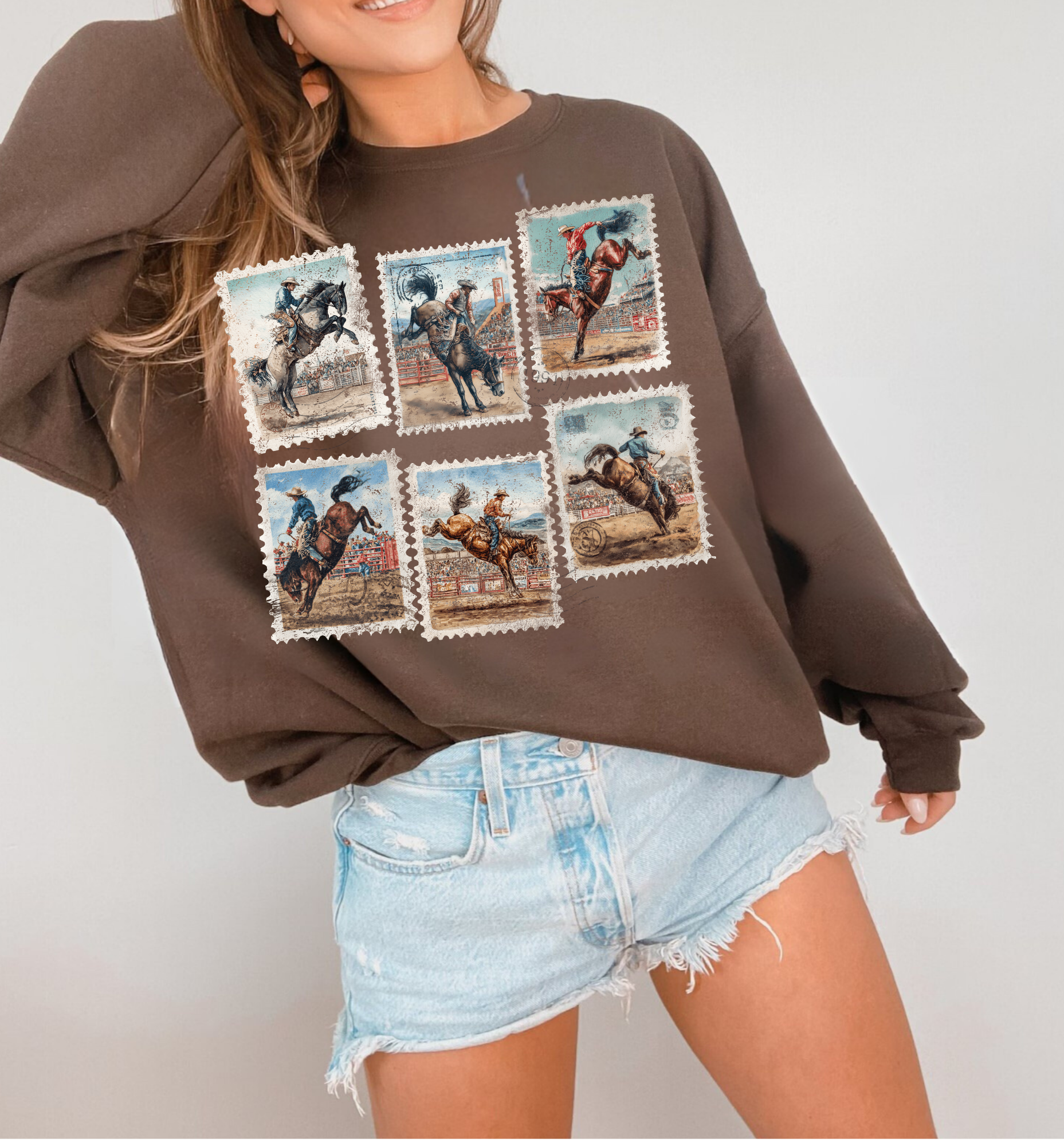 Retro Western Bronc Sweatshirts