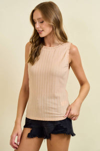 Textured Knit Ruffle Tank