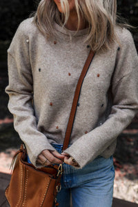 Colored Dot Crewneck Sweater