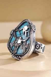 Steer Skull Stone Ring