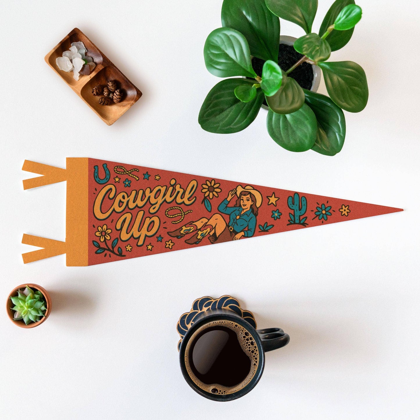 Cowgirl Up Felt Pennant