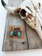 Western Turquoise Oval Stud Earrings 
