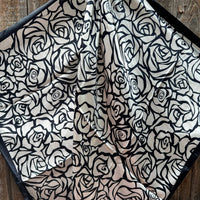 Navy and White Rose Wild Rag