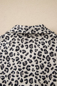 Beige Leopard Quarter Zip