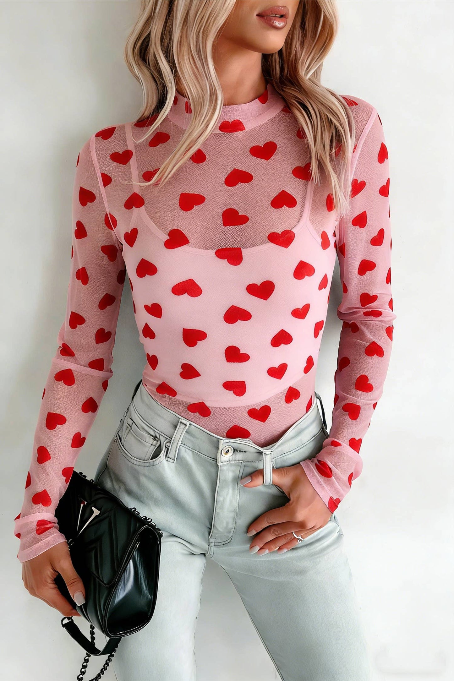Heart Sheer Mesh Top