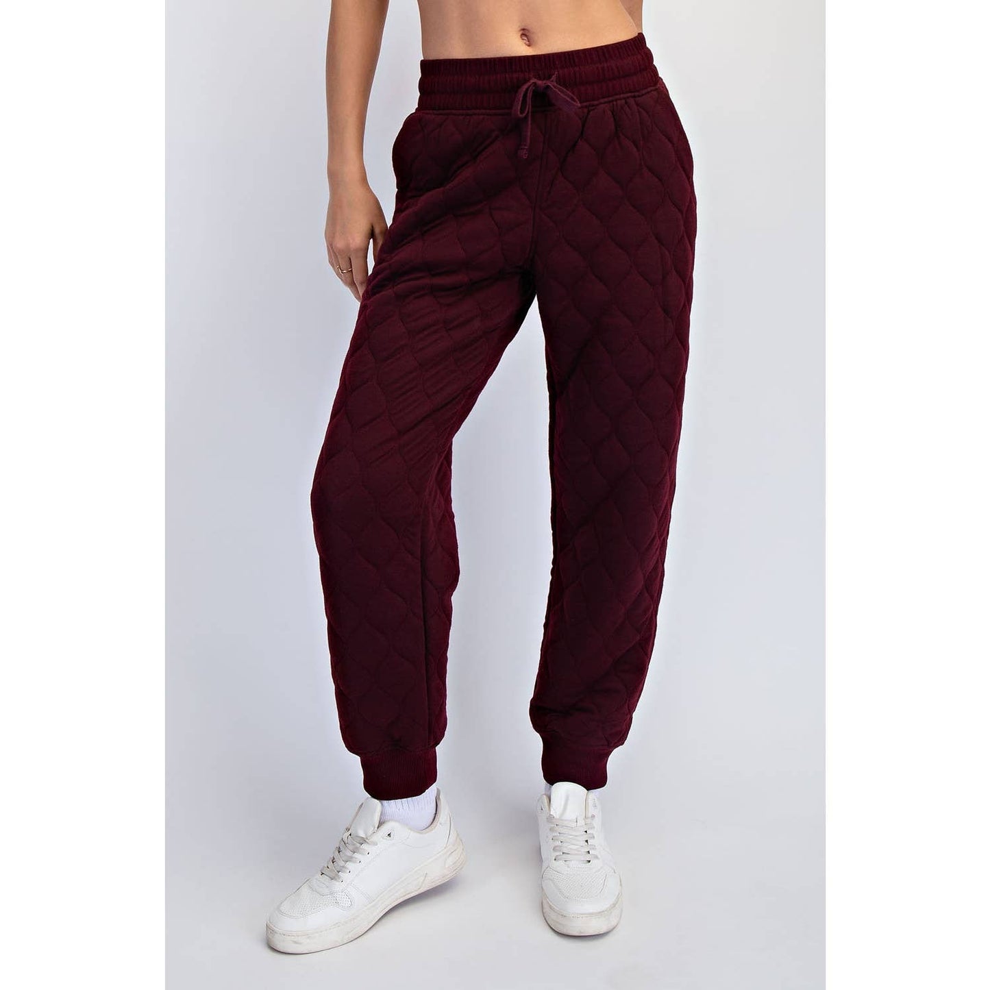 Quilted Jogger Pant Cherry
