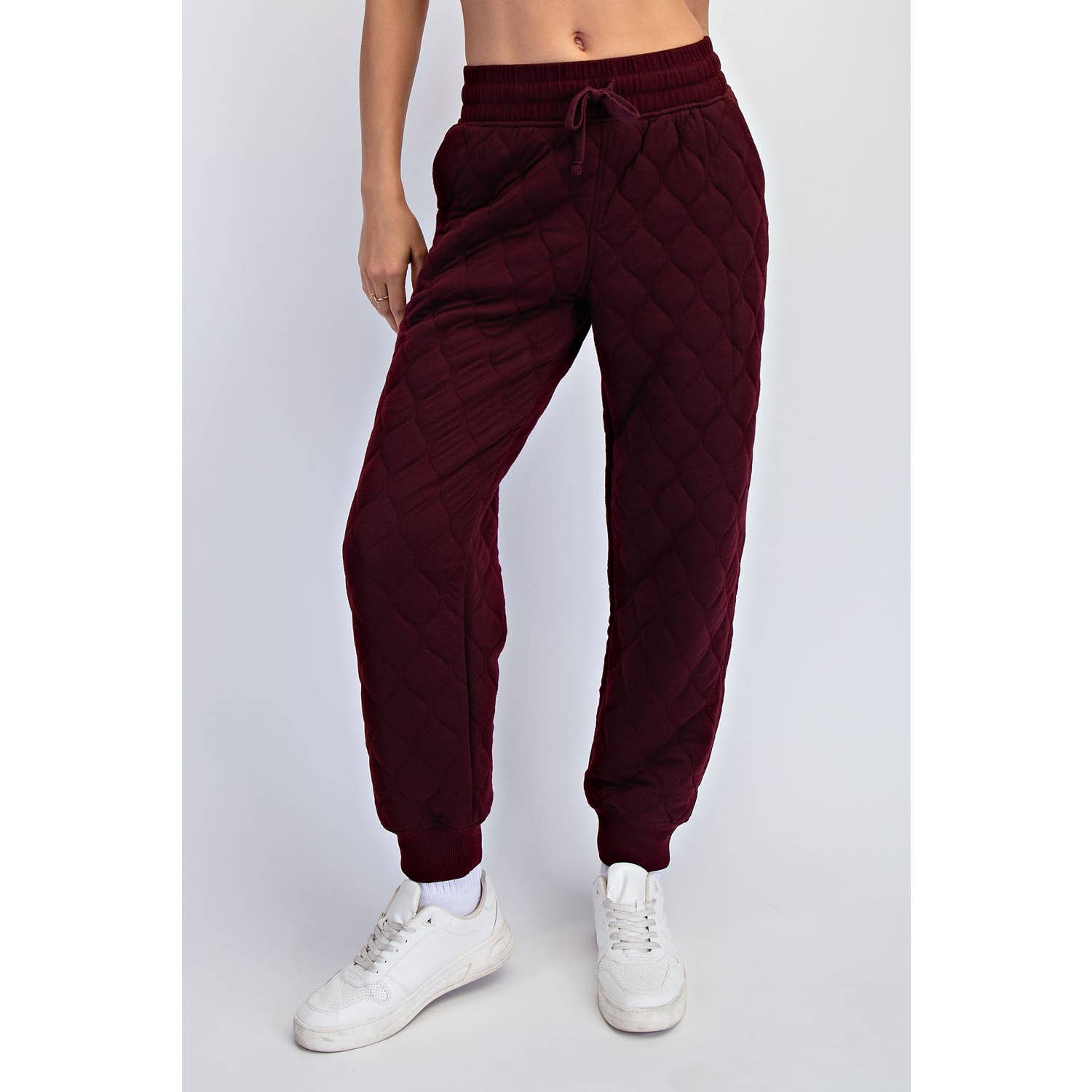 Quilted Jogger Pant Cherry