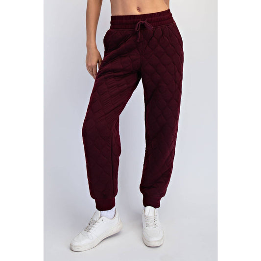 Quilted Jogger Pant Cherry