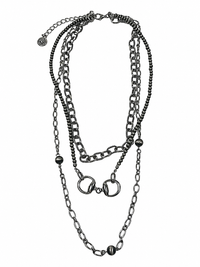 Multi-Layer Necklace w/ Bit Pendant