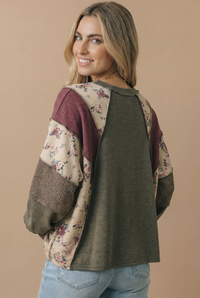 Mixed Patchwork Knit Top