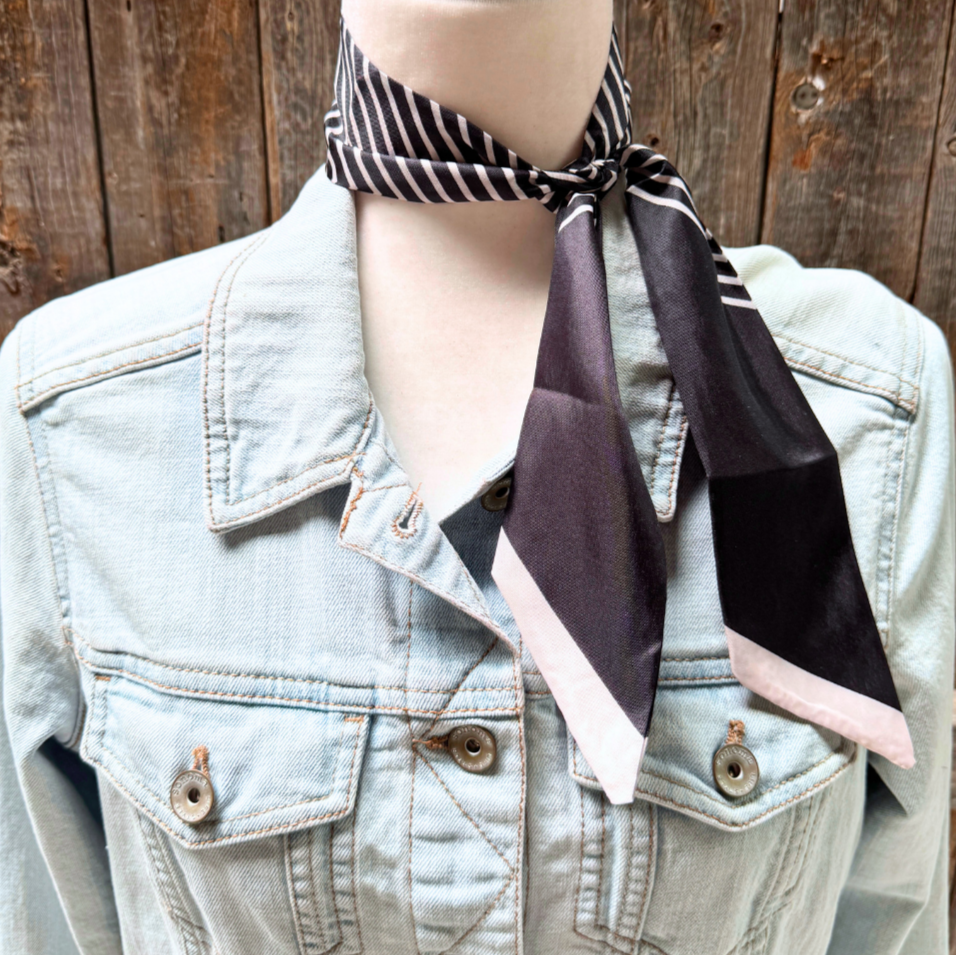 Black and White Western Skinny Mini Wild Rag