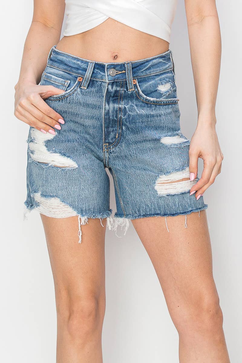 High Rise Midi Shorts