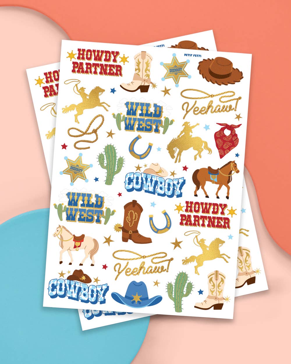 Wild Wild West Tats - 52 temporary tattoos, western kids