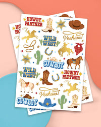Wild Wild West Tats - 52 temporary tattoos, western kids