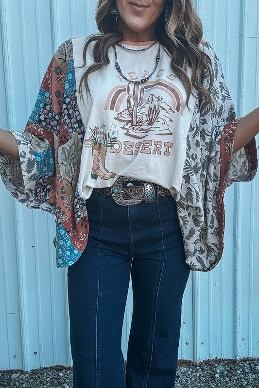 Patchwork Sleeve Desert Top