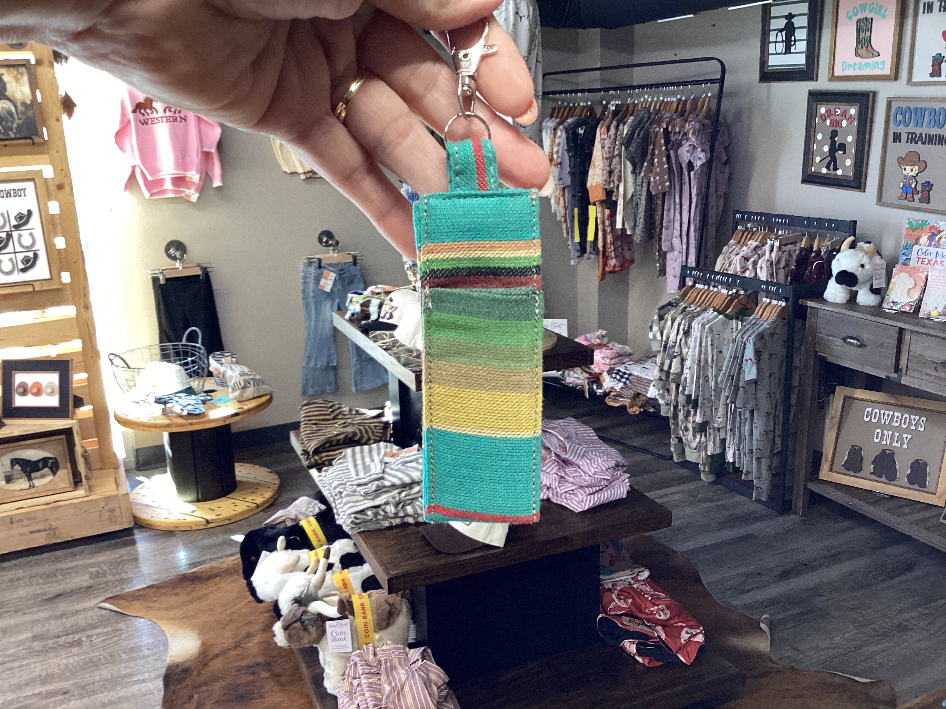 Serape Chapstick Holder Keychain