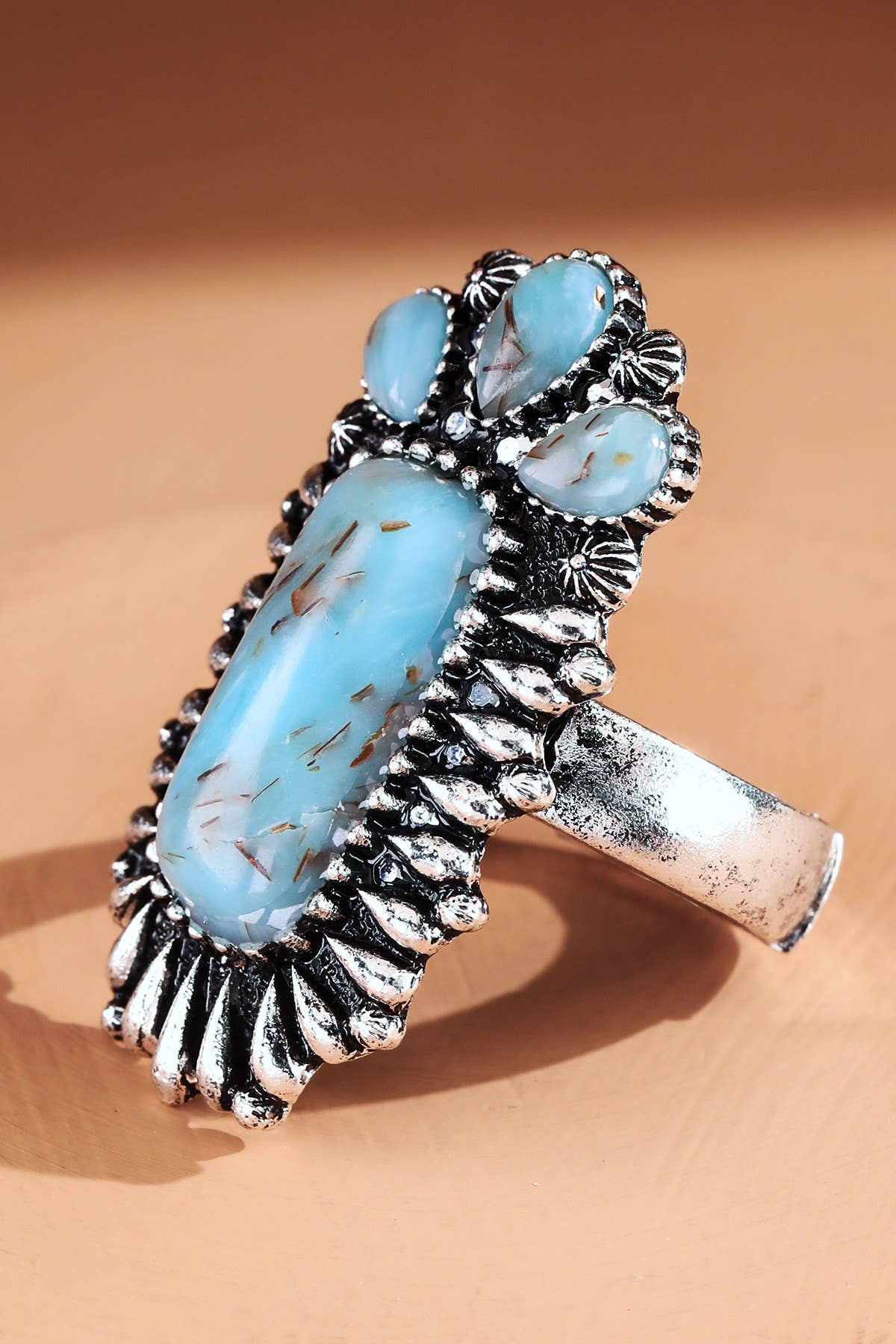 Rectangle Triple Stone Ring
