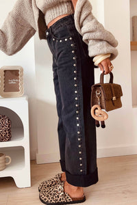 Studded Wide Leg Jeans