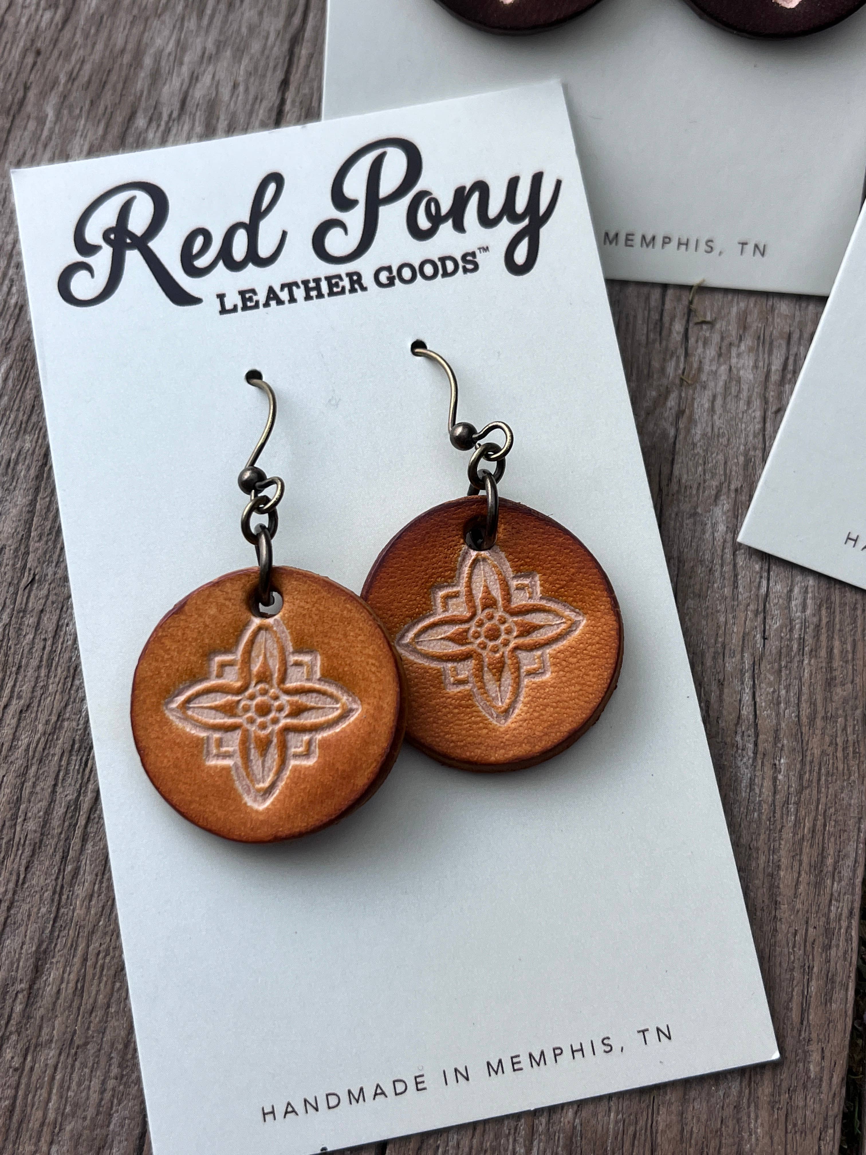 Leather Circle Earrings  
