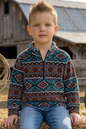 Light Fleece Aztec Pullover
