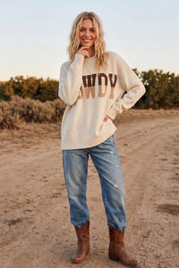 Howdy Graphic Oversized Sweater