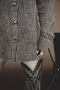 Chocolate Acres Button Up