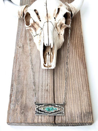 Turquoise Aztec Bar Necklace