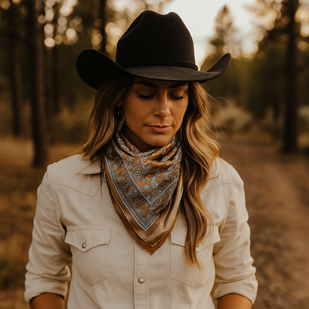 Yellow and Tan Paisley Wild Rag