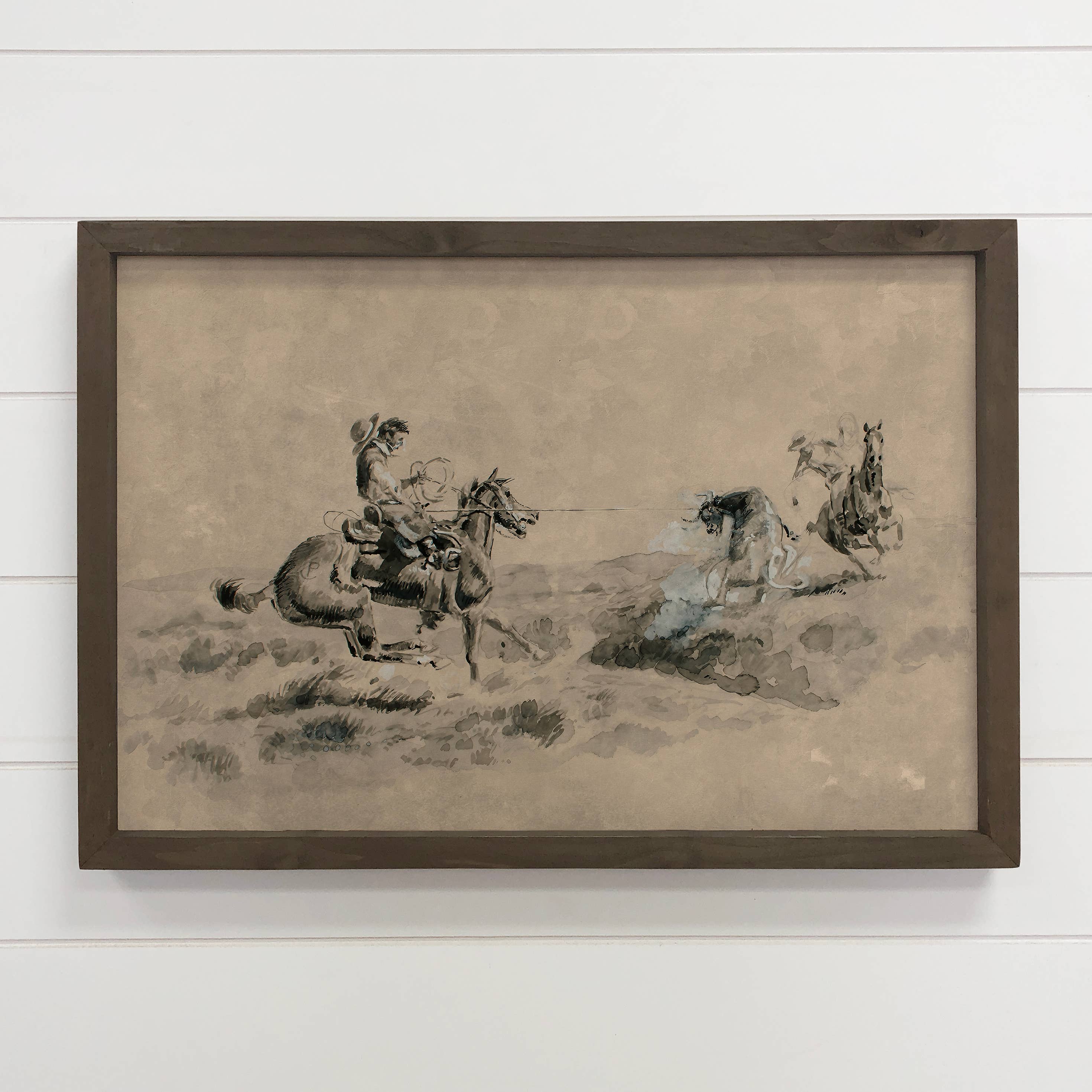 Cowboys Black and Beige Wall Art