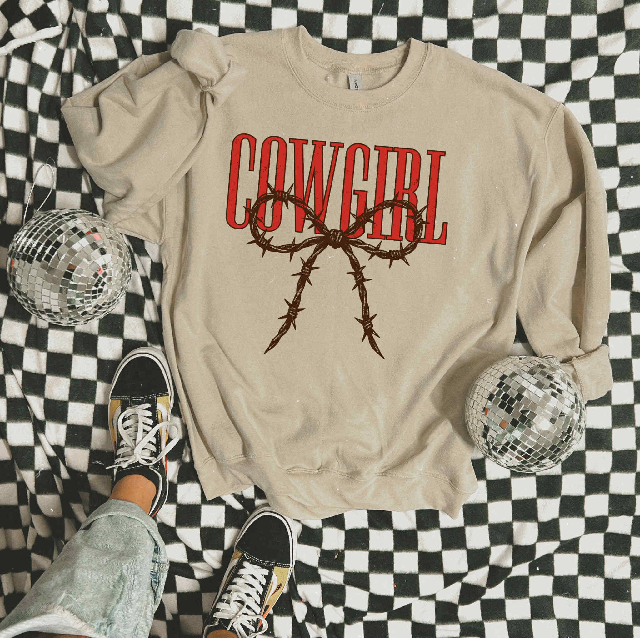Cowgirl Barbed Bow Crewneck