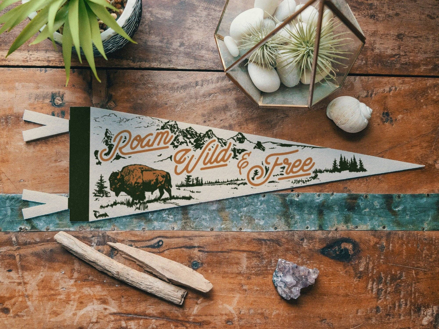 Roam Wild & Free Felt Pennant
