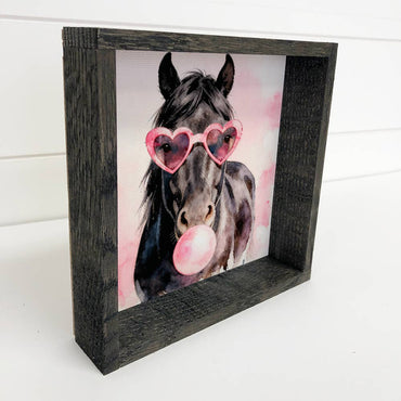 Black Horse Heart Sunglasses Canvas