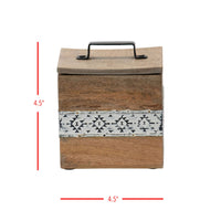 Amos Wood Jewelry Trinket Storage Box