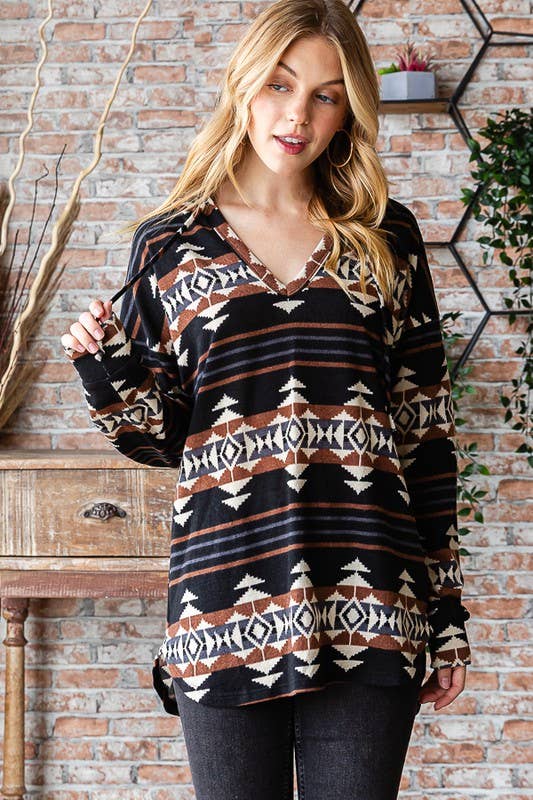 Aztec Hoodie Top