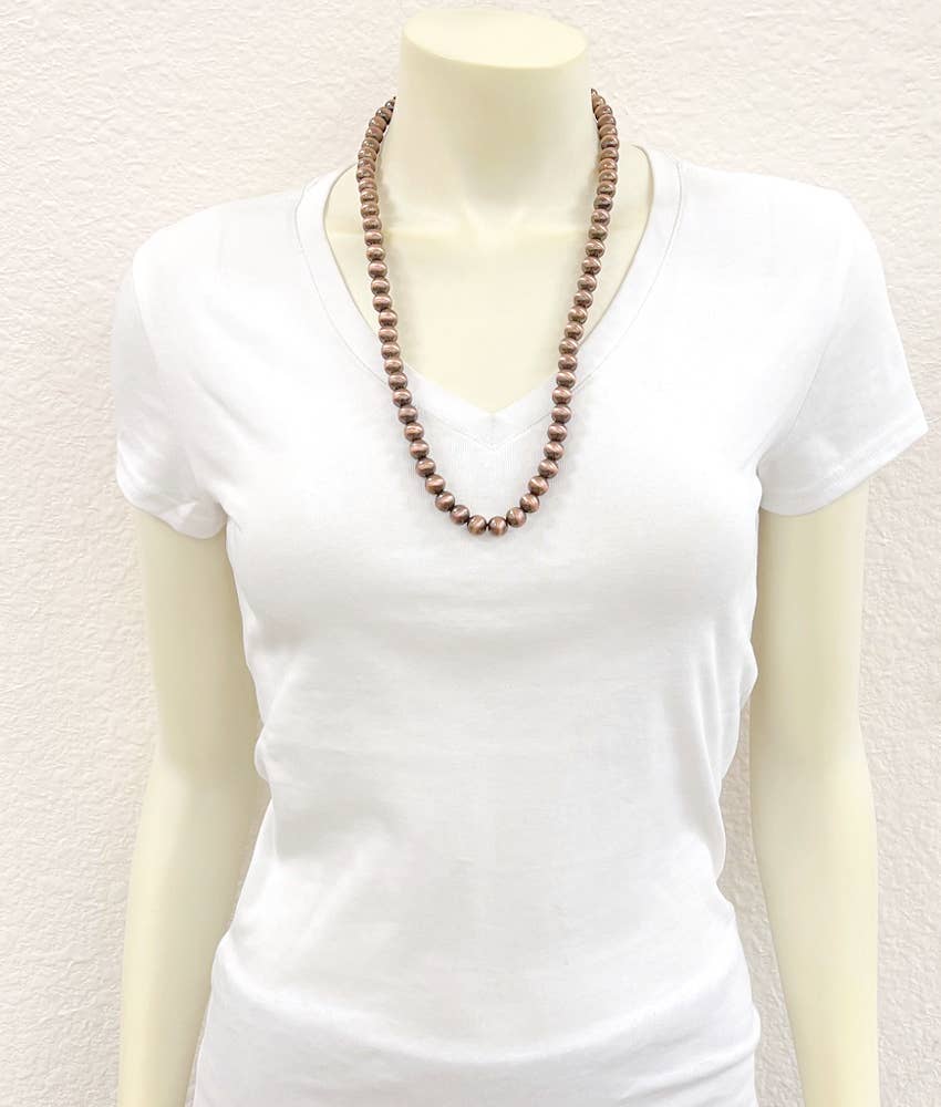 10mm Copper Bead Necklace