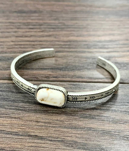 White Turquoise Cuff Bracelet